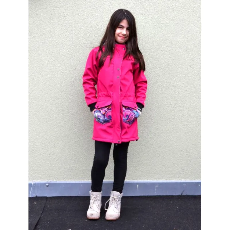 Softshellový kabátik na stiahnutie v pase, veľ.122-134