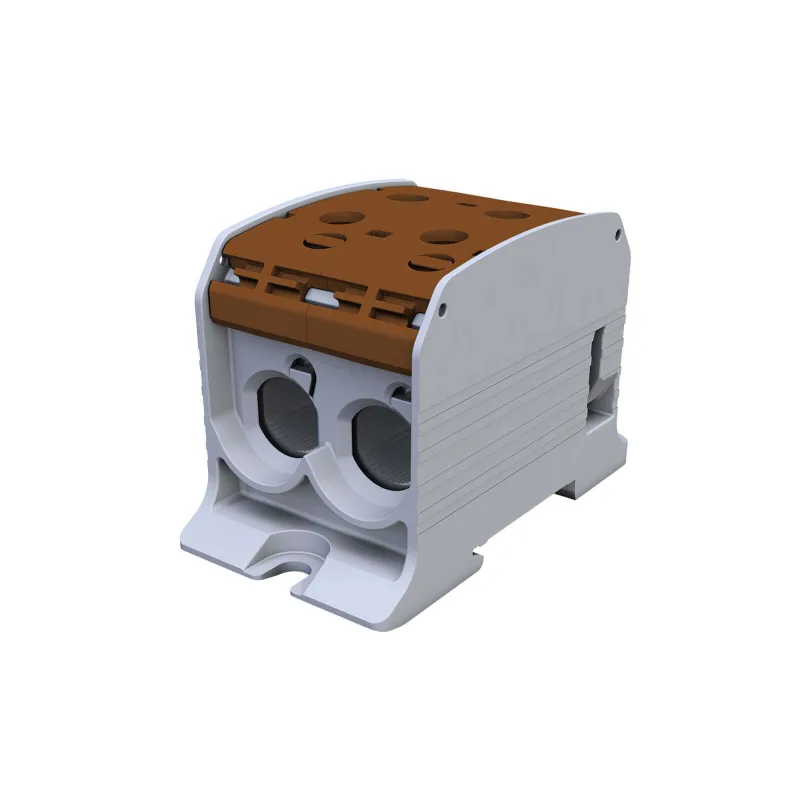 Univerzálna svorka SIMBLOCK STB 95-2 hnedá Al/Cu 2x95mm2 jednopólová, 4 otvory