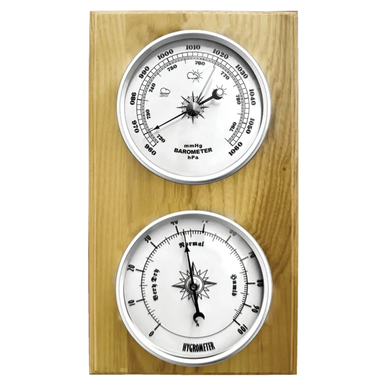 JVD Dřevěný hranatý vlhkoměr a barometr JVD BA232/68