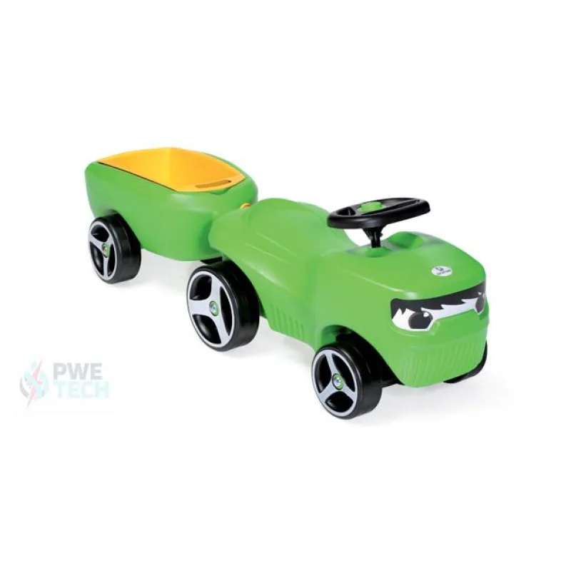 Brumee Detské Odrážadlo s prívesom FARMEE+CAREE zelené set BFARM-361C