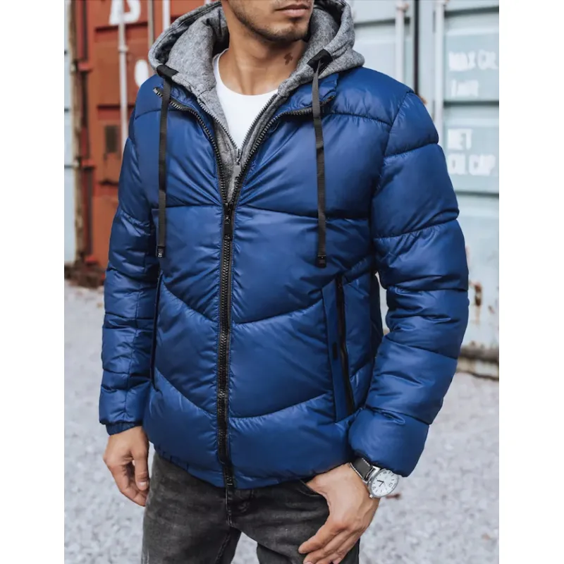 Pánska bunda prešívaná zimná modrá Dstreet TX3827 XXL