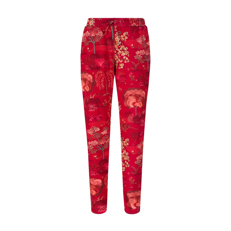 Pip Studio Bobientje kalhoty Japanese Garden, červené
