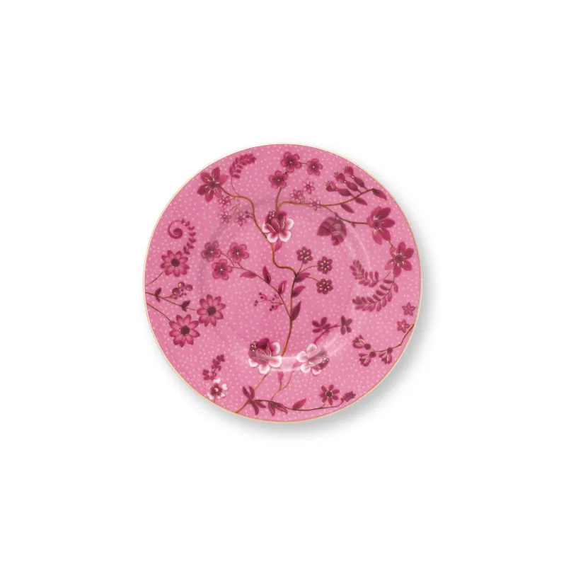 Pip Studio Jolie Fowers malý talířek ∅12cm, růžový