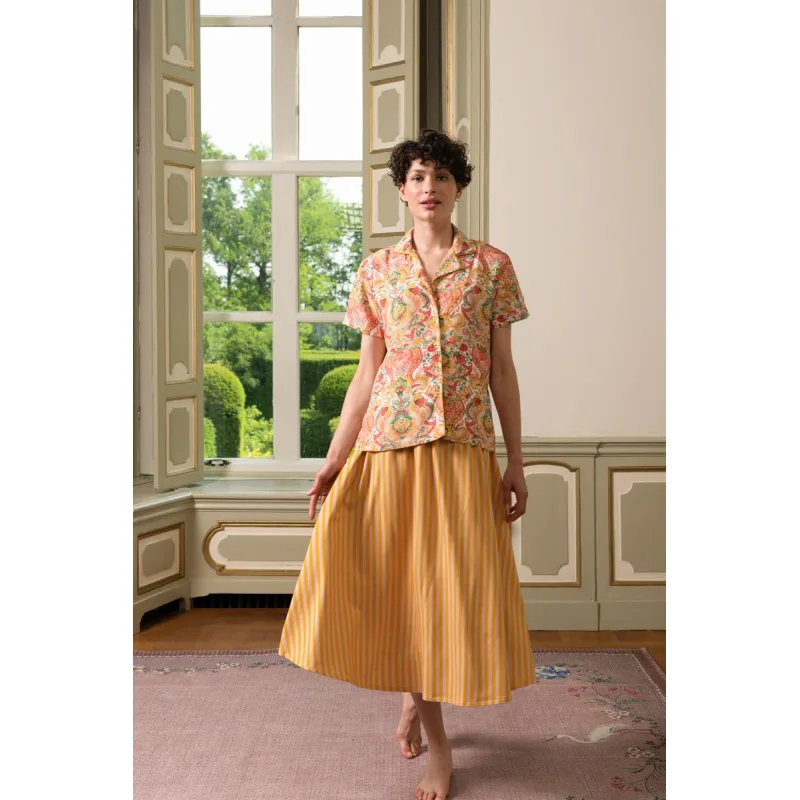 Pip Studio Solange Sukně Sumo Stripe,žlutá