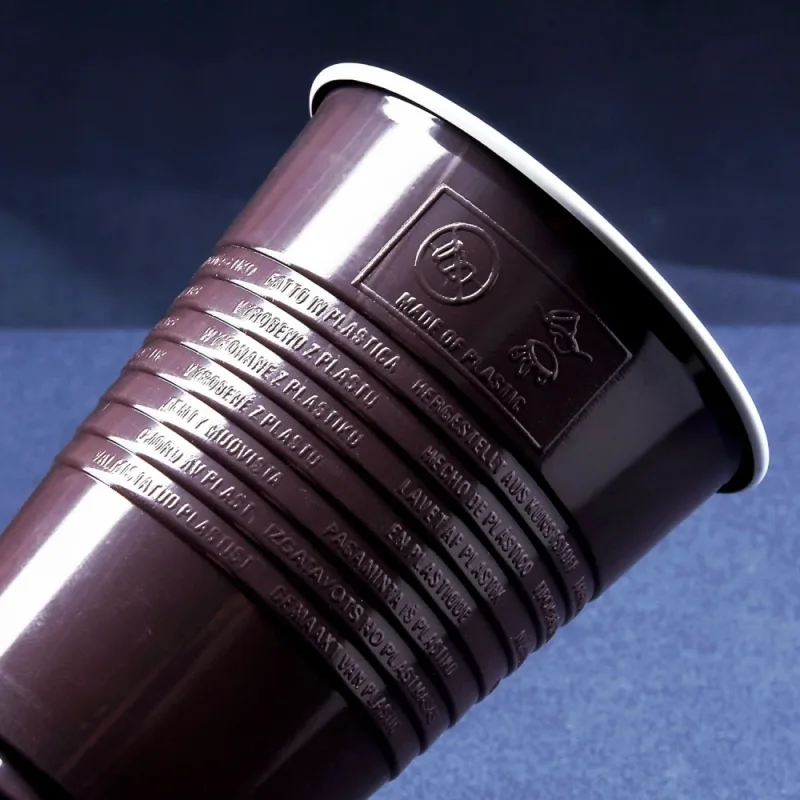 Kávový kelímek plastový hnědo-bílý 0,18 l -PP- (Ø 70 mm) [100 ks] (73261)