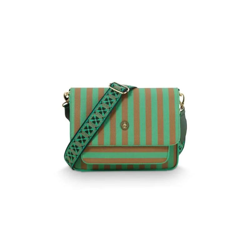 Pip Studio Fenna Stripe Cross Body kabelka, zelená