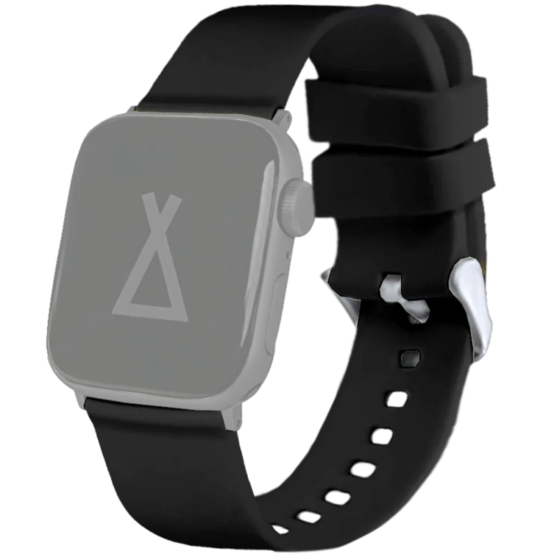 LAVVU Černý silikonový řemínek na hodinky pro APPLE WATCH 42-44 mm LSXBBB2