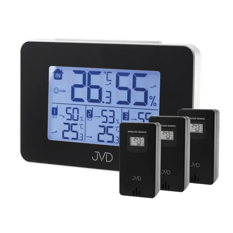 JVD Digitální černý teploměr JVD T3364.2