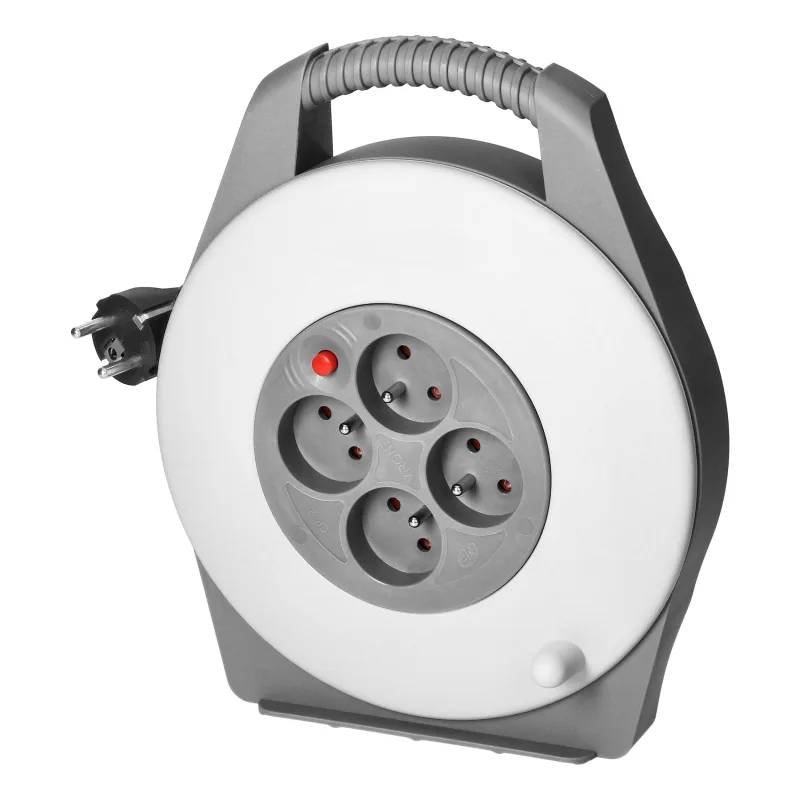 VIRONE Káblový bubon VIRONE, 4x2P+E zásuvky, PVC kábel H05VV-F 3x1mm2, 10m 4 zásuvky