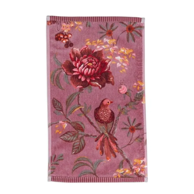 Pip Studio bavlněný froté ručník na ruce Secret Garden mauve 30x50 cm