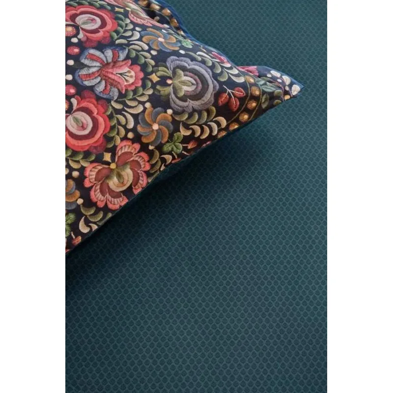 Pip Studio perkálové prostěradlo Thousand Leaves 160x200 cm, tmavě modré