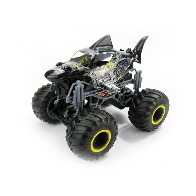 BAZAR-Big Wheel Cars 1:16 Big Shark, 2,4 Ghz, 2WD, RTR, černá