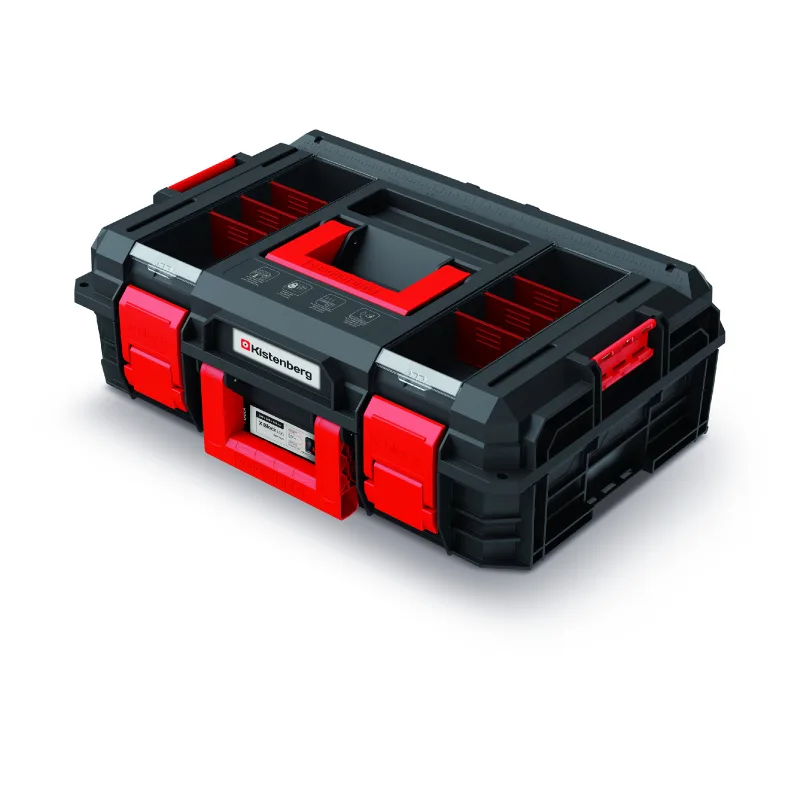 Kistenberg Kufor na náradie X BLOCK LOG čierny 546x380x194 obsahuje úložné boxy KXB604020F-S411