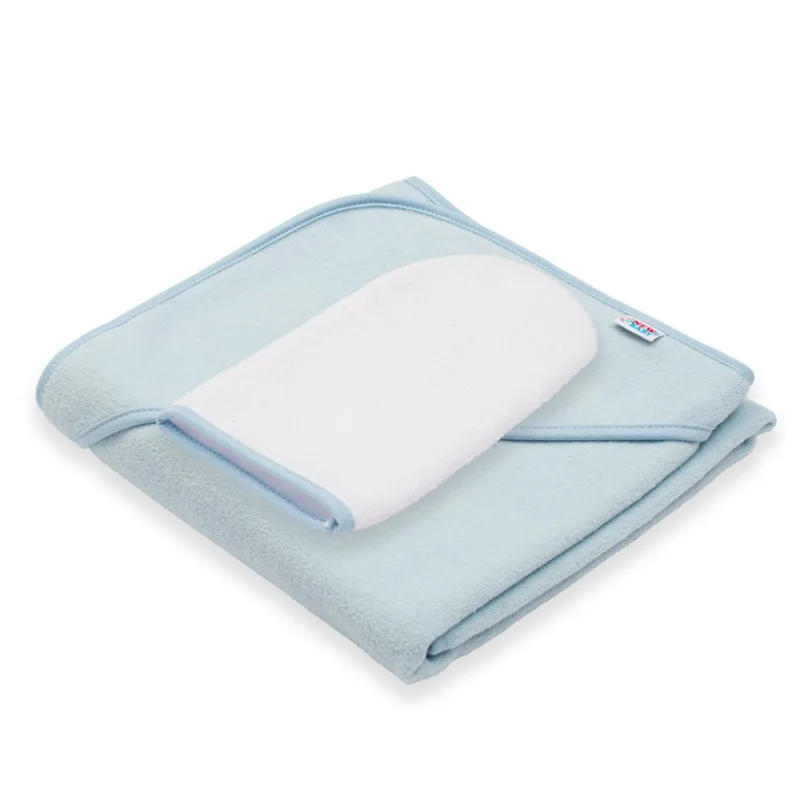 Detská froté osuška s kapuckou New Baby BASIC 80x80 modrá