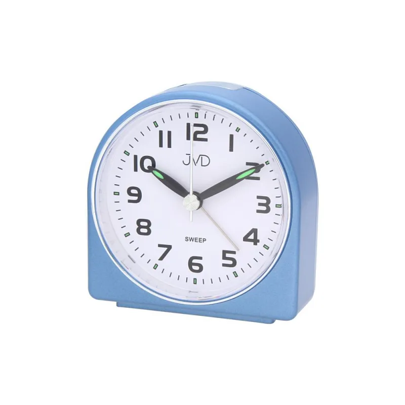 Tichý netikající moderní analogový budík JVD SRP902.2 - modrý