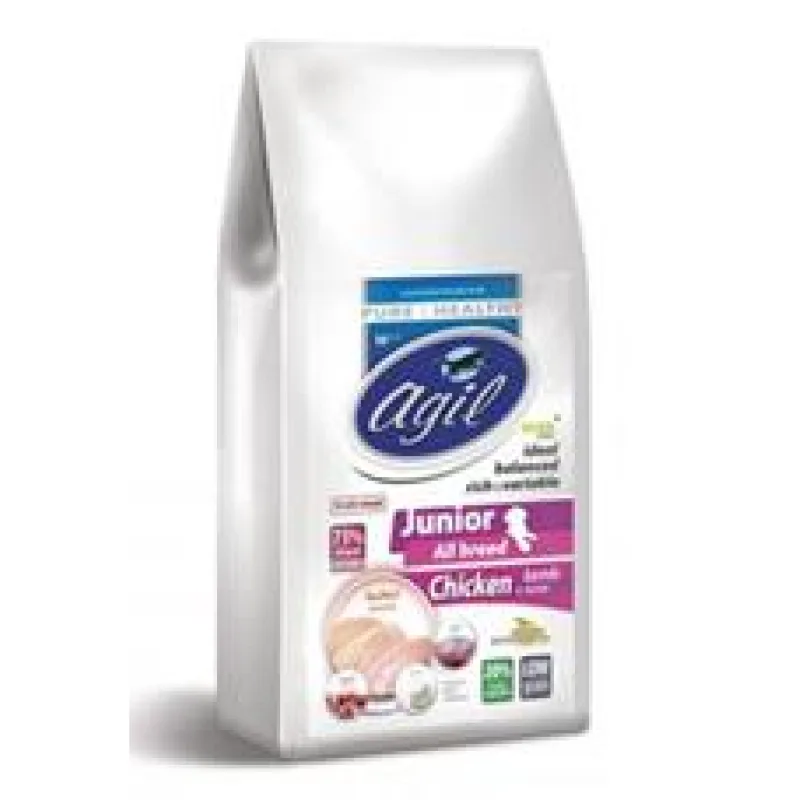 AGIL JUNIOR ALL BREED, CHICKEN & lamb, tuna, yoghurt 10kg
