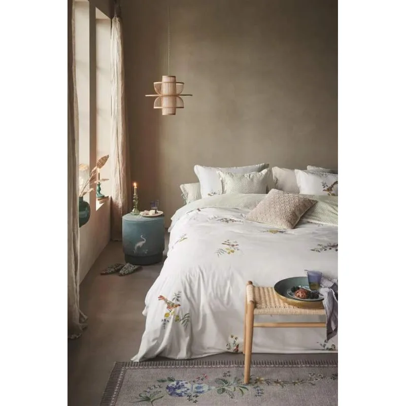 Pip Studio pérkálové povlečení Little Birds bílé 200x200 + 2x 70x90 cm