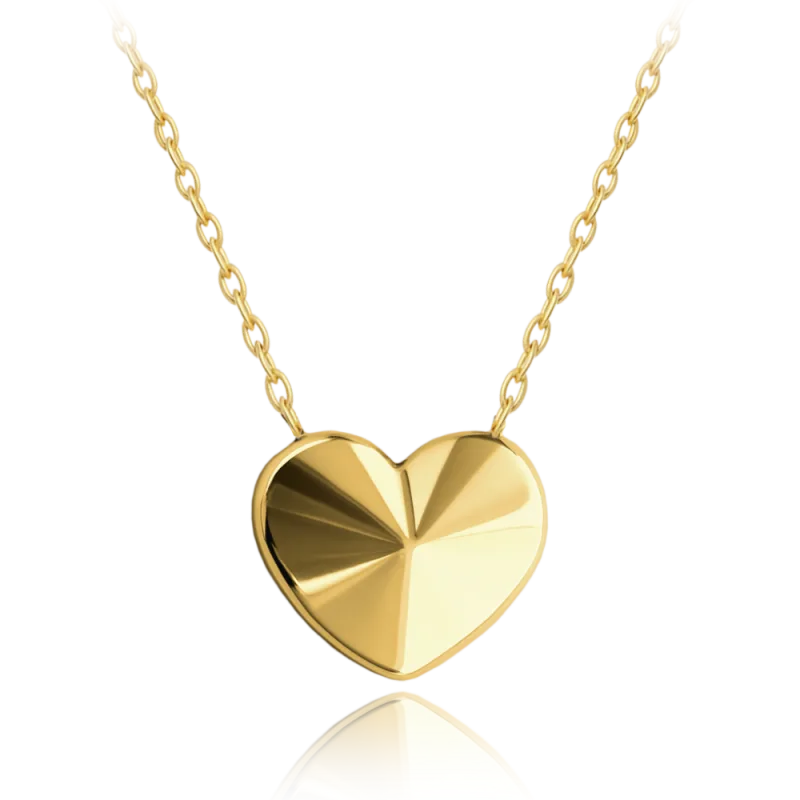 MINET Decentní zlatý náhrdelník srdce Au 585/1000 1,80g JMG0322WGN45
