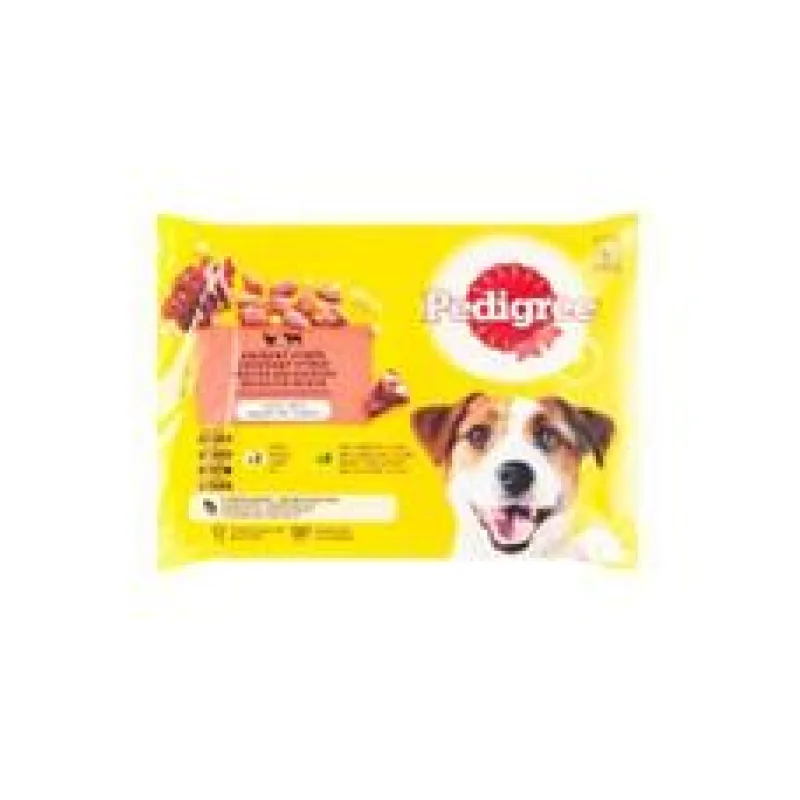 Pedigree kapsa Adult hovězí/drůbeží v želé 4x100g