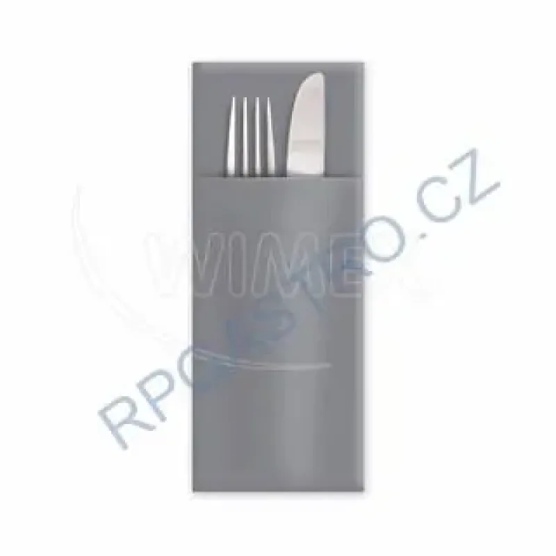 Ubrousky CutleryStar 2vrstvé šedé 38 x 32 cm [50 ks] (kapsy na příbor) (87125)