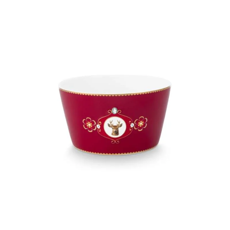 Pip Studio Love Birds miska Ø 15cm, tmavě červená