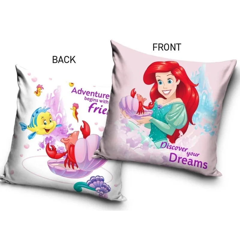 Detský vankúšik Princess Ariel Šupinka a Sebastián 40x40 cm