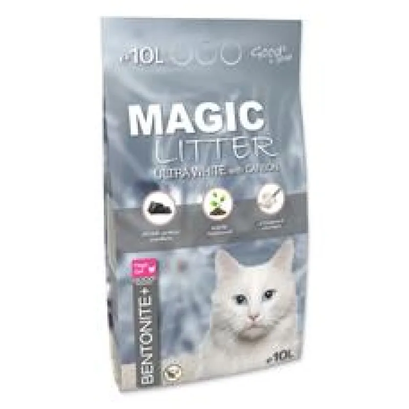 Kočkolit MAGIC LITTER Bentonite Ultra White with Carbon 10 l