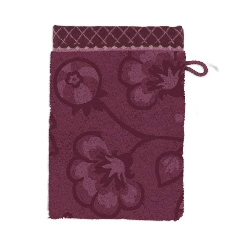 Pip Studio Jasmine Jacquard bavlněná froté žínka tmavě růžová 16x22 cm