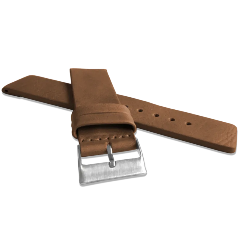 LAVVU Hnědý hladký řemínek LAVVU PLAIN z luxusní kůže Top Grain - 24 LSCUE24