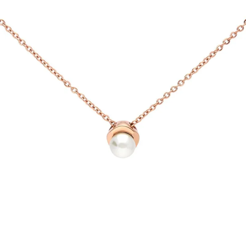 MPM Ocelový náhrdelník z chirurgické oceli Necklace 8002, Gold rose
