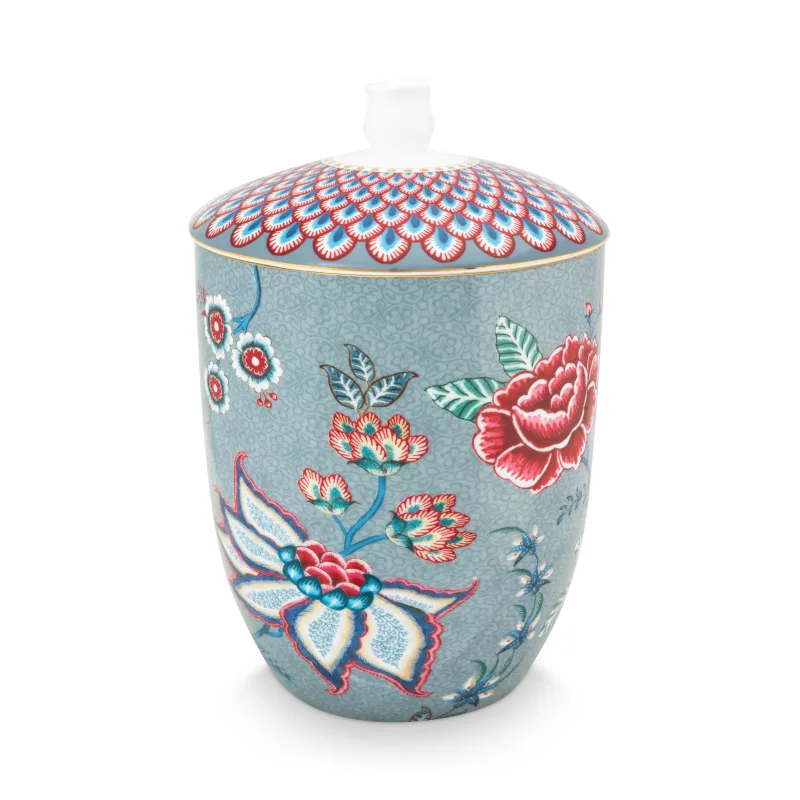 Pip Studio Flower Festival dóza 1,5l, červeno-modrá