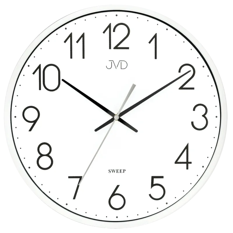 JVD Bílé nástěnné tiché netikající hodiny JVD HX8016.1