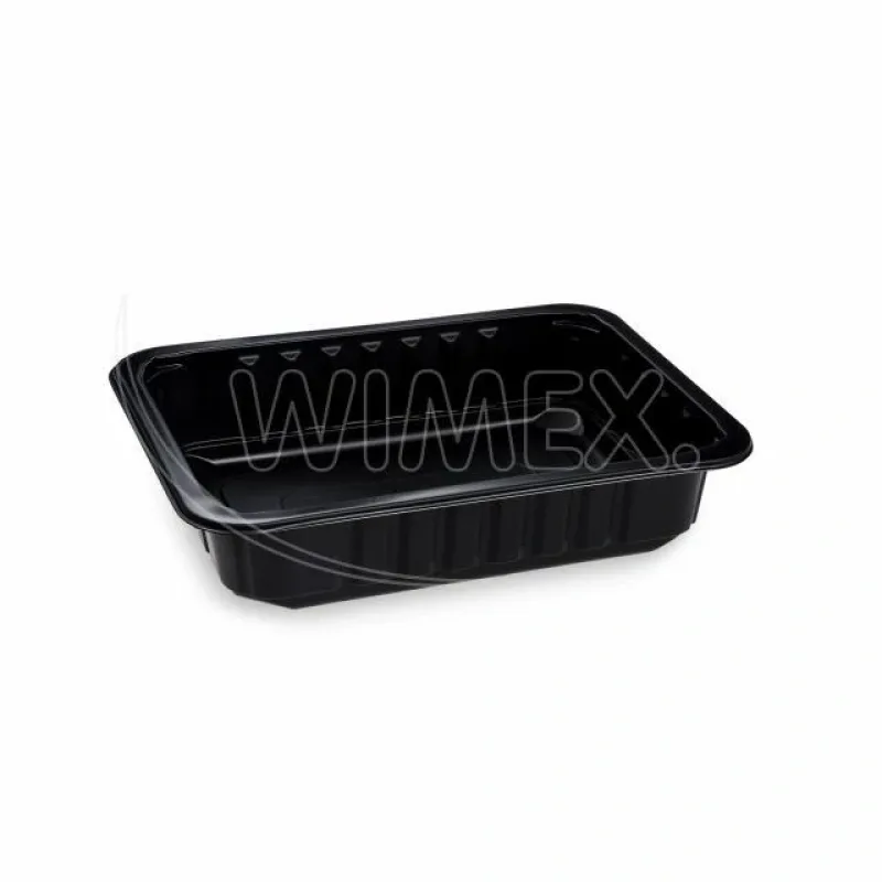 Menu mísa (PP) nedělená černá 227 x 178 x 50 mm [320 ks] (78511)