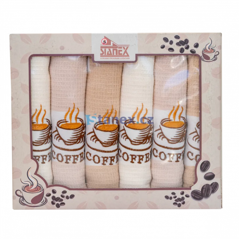 Coffee darčekový set - vaflové utierky 6ks