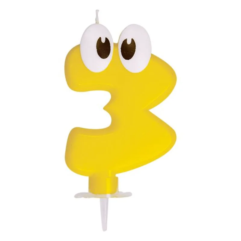 Číslová svíčka se stojánkem (3) 80 mm [1 ks] (37303)