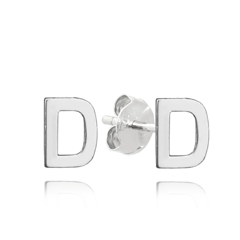 MINET Stříbrné náušnice písmeno "D" JMAS900DSE00