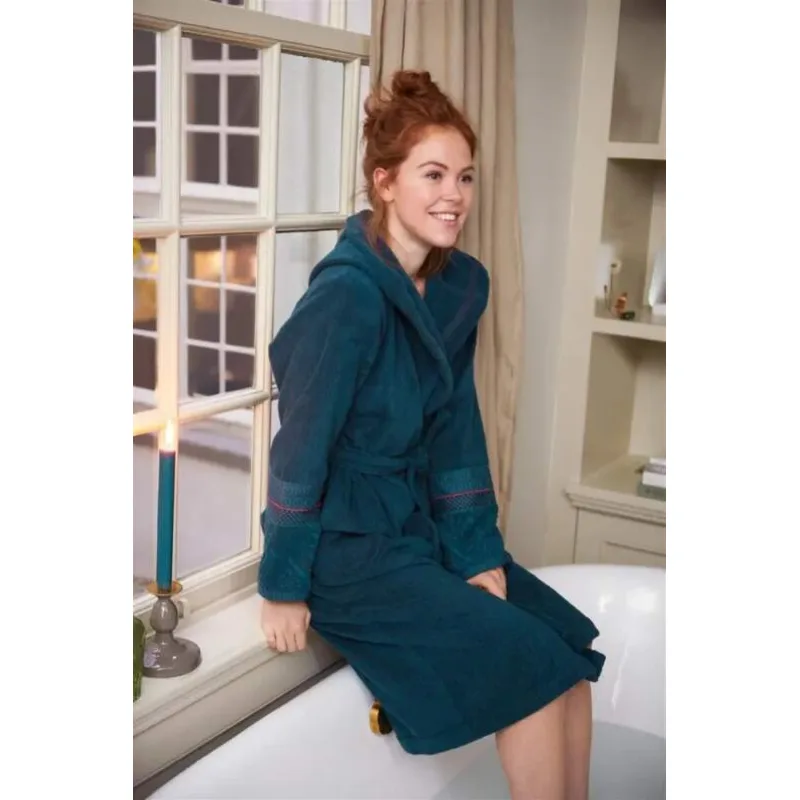 Pip Studio Soft Zellige bavlněný froté župan, tmavě modrý