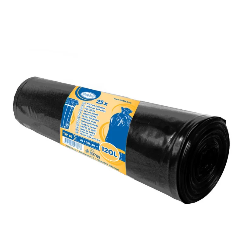 Pytle na odpadky 120 l černé 70 x 110 cm (Typ 60) [25 ks] (69769 - 7B)