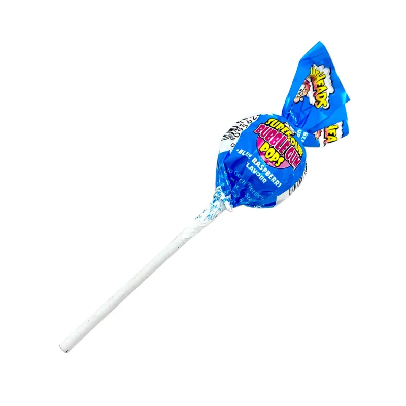 Warheads Super Sour Bubblegum Blue Raspberry Lollipop 21g