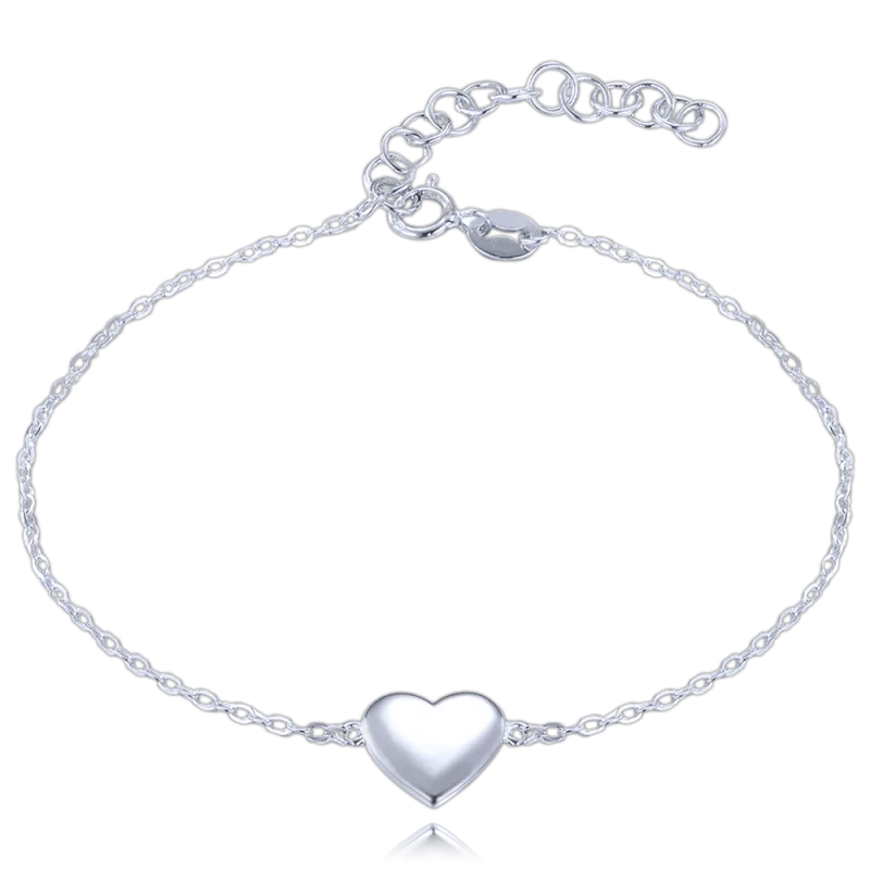 MINET Stříbrný náramek se srdíčkem a stahovacím zapínáním JMAS0281SB17
