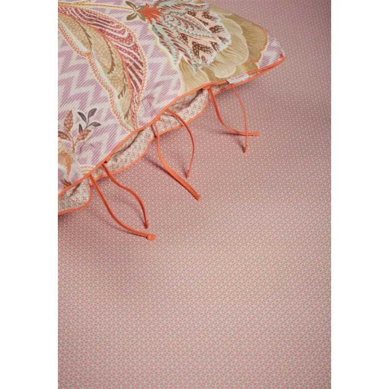 Pip Studio perkálové prostěradlo Cross Stitch 180x200 cm, korálové