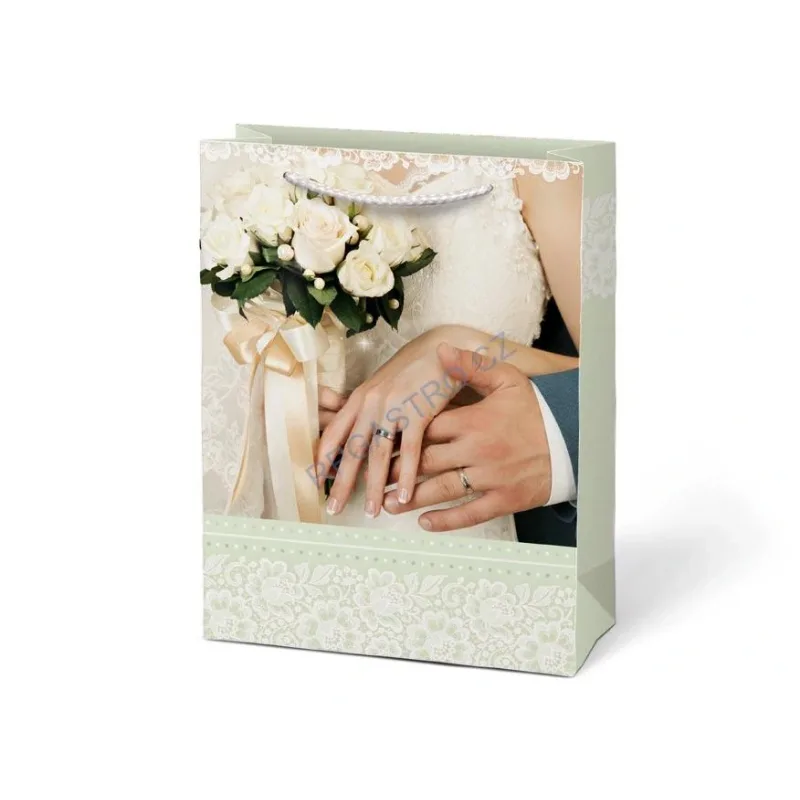 Papírová taška dárková vel.T5 SVATEBNÍ 260x320x138 mm (5252827.2)