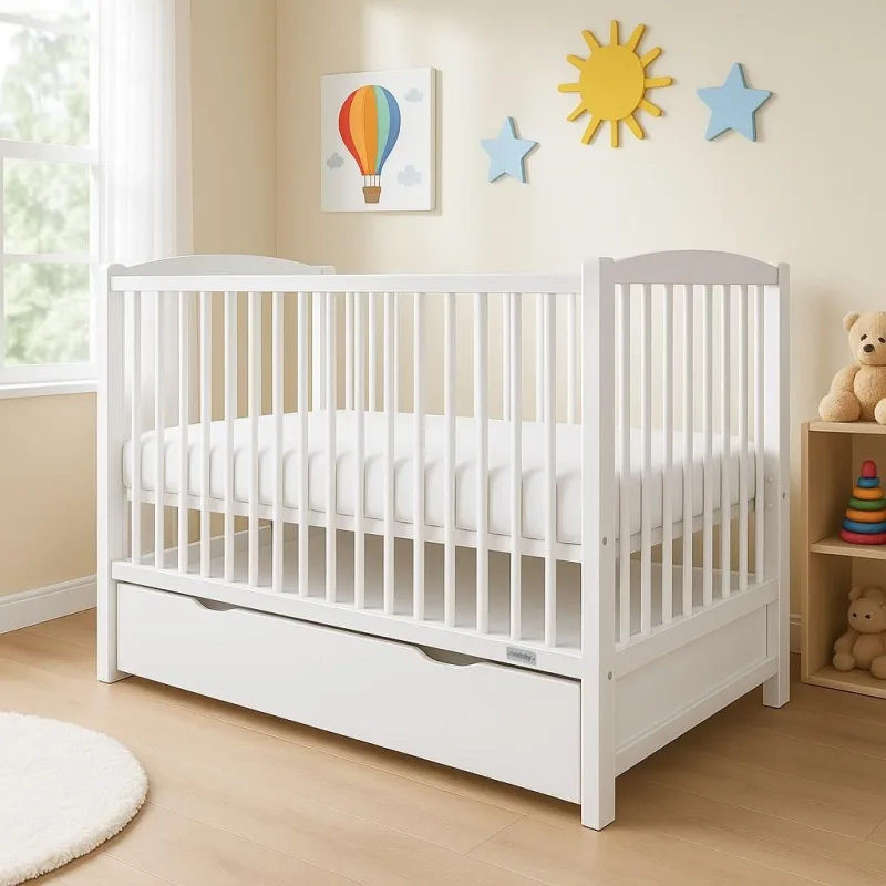 Detská postieľka so šuplíkom New Baby LILLY biela