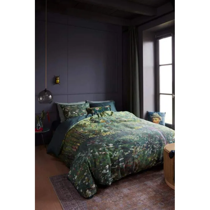 Van Gogh prodloužené povlečení Trees Green, 140x200/220 + 60x70, bavlněný satén 220TC, holandský typ