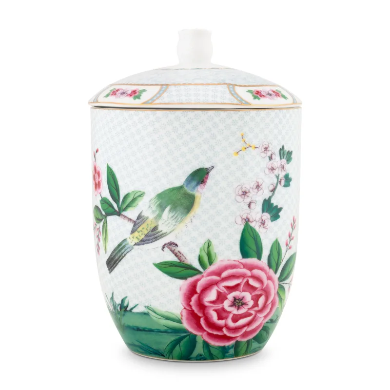 Pip Studio Blushing Birds skladovací dóza 1,5l, bílá