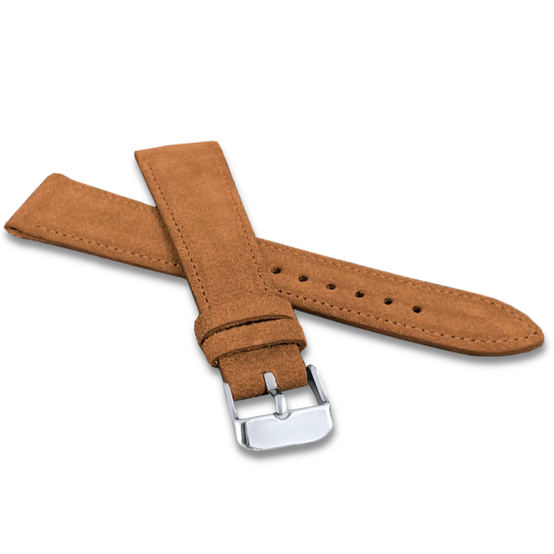 LAVVU Světle hnědý prošitý řemínek SUEDE z luxusní kůže Top Grain - 20 LSAEE20