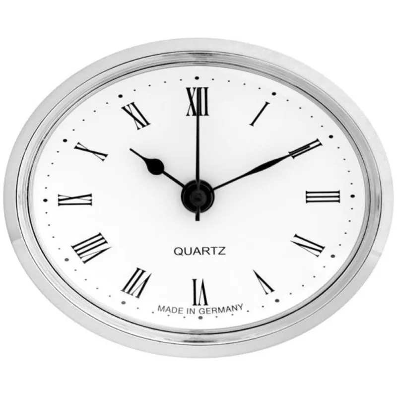 MPM Vestavné hodiny 80x65 mm - stříbrné, římské číslice 550/4130-03 E22.4778.006904