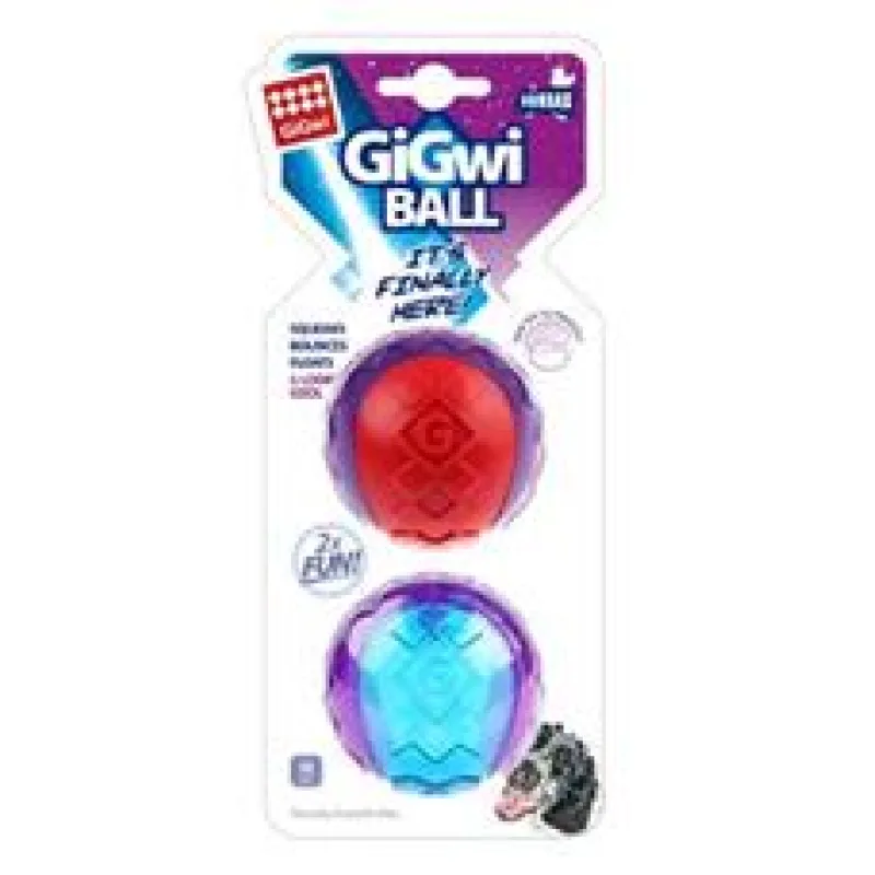 Hračka pes GiGwi Ball míček M, 2ks/ karta, pískající 1 ks
