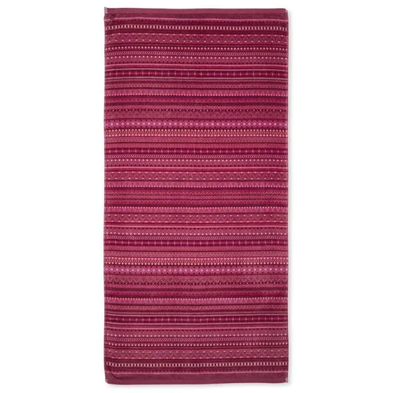 Pip Studio Geometric bavlněná froté osuška tmavě růžová 70x140 cm