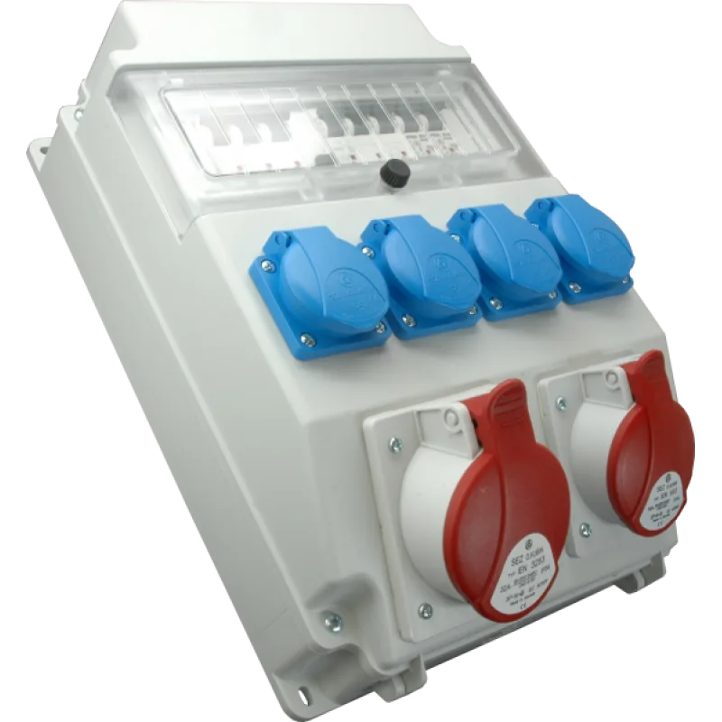 SEZ Zásuvková rozvodnica ROS 11/FI-21 4x230V 1x16A+1x32A/400V 5P istená prúdový chránič